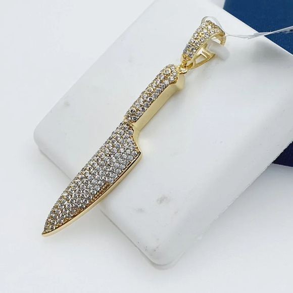 14K Gold Plated Cubic Zircon Pendant, INUS1BR255 - Picture 4 of 11